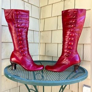 Miz Mooz Astor Knee High Red Leather Boots Size 38 (7.5)